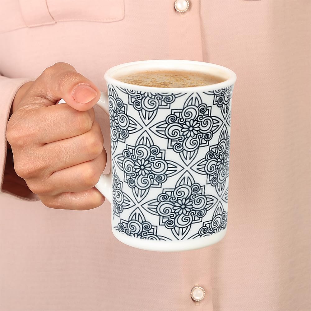 Larah by Borosil Mug Set | 350 Ml | Set of 2 | Kuba Blue