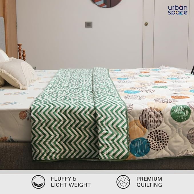 Urban Space Super Soft Brushed Microfiber Cotton Dohar Double Bed, Printed AC Blanket Colour Turkey Brown