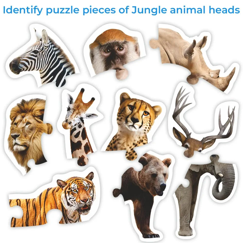 Toykraftt Jungle Animal Puzzles for Kids Aged 3 to 5 Year Olds| 4, 5, & 6 Piece Puzzles for Toddlers