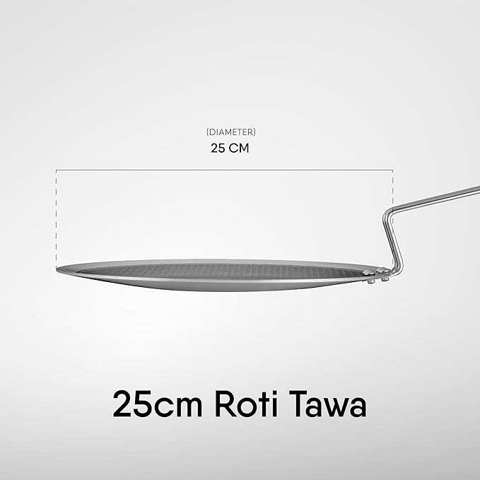 Stahl Artisan Hybrid Triply Roti Tawa Induction Base Non Stick Pan Roti Tava, 25 cm - 1360 gms