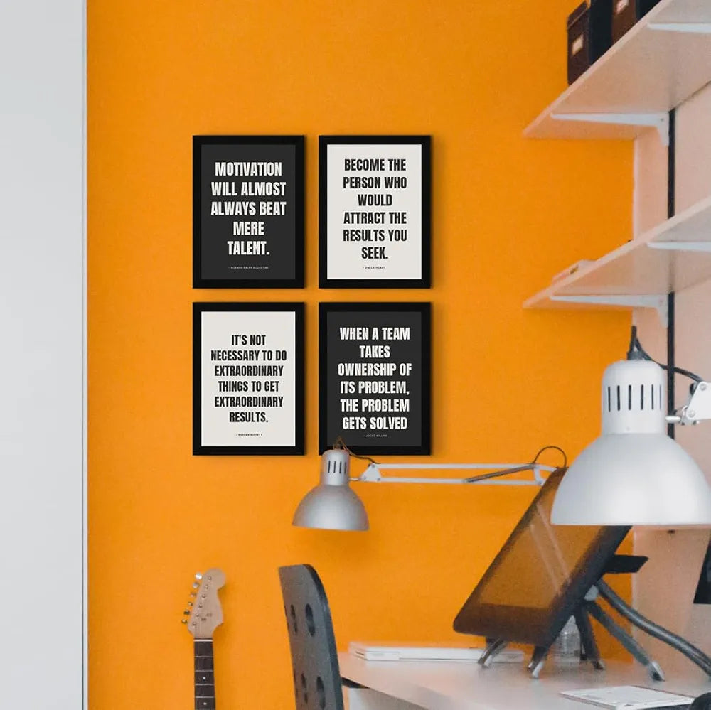 ArtX Paper Business Sales & Marketing Motivational Quotes Wall Frames AXF00195-MOT Set of 4