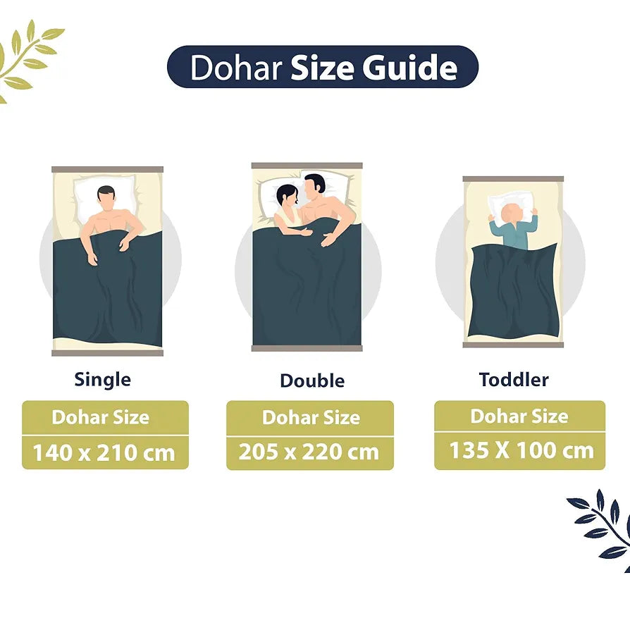 Divine Casa 120 GSM Glace Cotton Single Bed Dohar Lightweight & Soft AC Blanket| Reversible Quilt Colour Navy Blue & Mustard Yellow