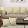 Cloth Fusion Velvet Sofa Cushion Cover Set of 5 Luxurious Cushion Cover Cream Colour