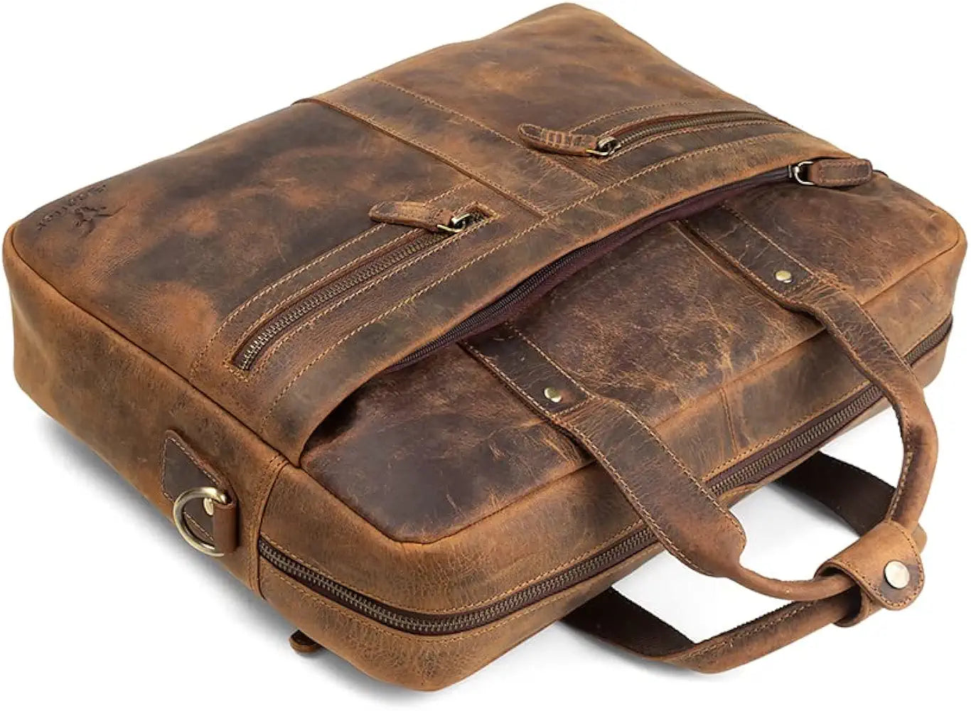 Goatter Genuine Leather Multi Pockets Office Laptop Messenger Bag For Men
