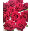 12 Pcs Artificial Velvet Rose Flowers Fake Floral Decoration Dark Red