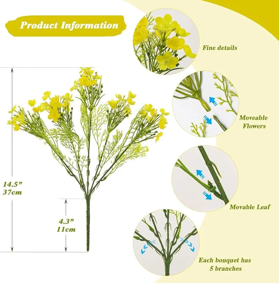 2 Pcs Artificial Flowers Bunch Milan Baby Breath 35cm Artificial Faux Gypsophila Bouquets Flower2