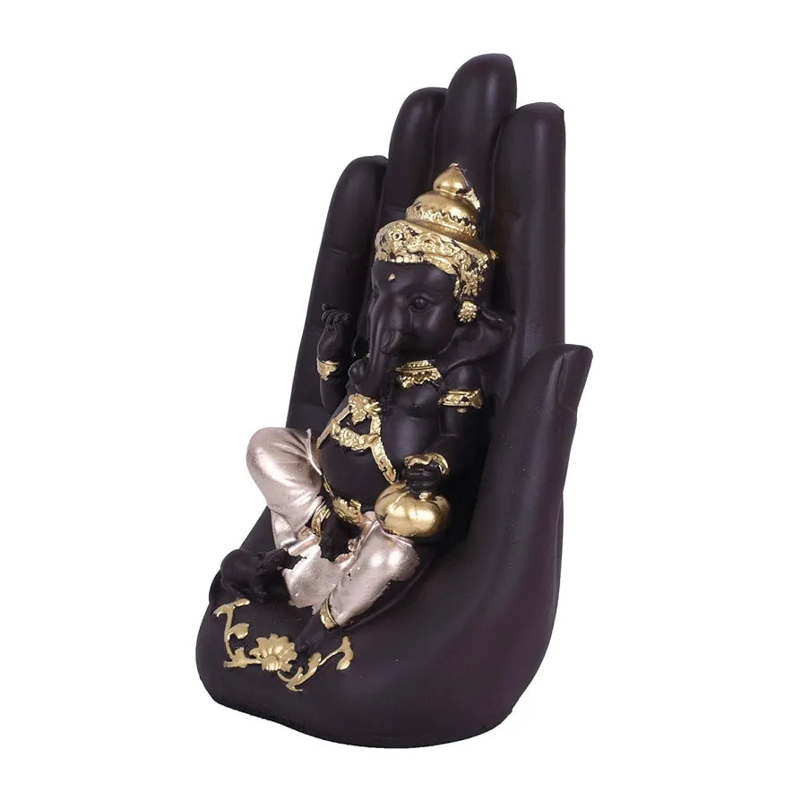 Jaipur Ace Polyresin Hand Palm Lord Ganesh Idol Murti Decorative Showpiece Size-6x6x15cm