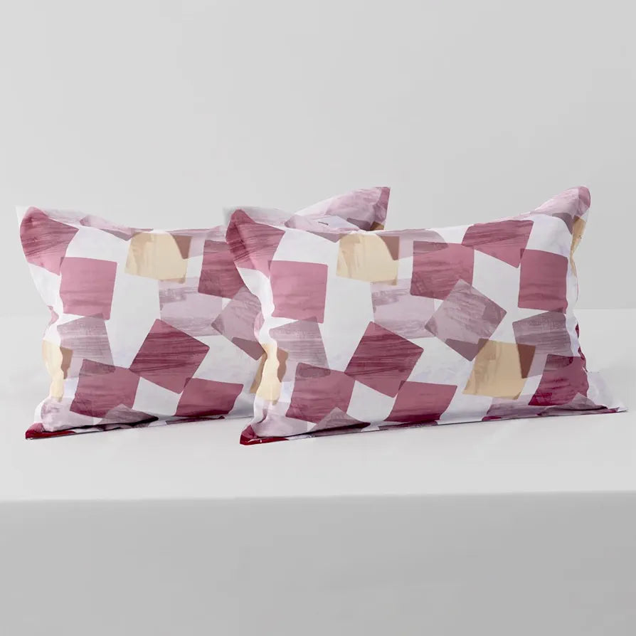 Cloth Fusion Glace Cotton Pillow Cover Set of 2 with Envelope Closure Soft Pillow Square Brown