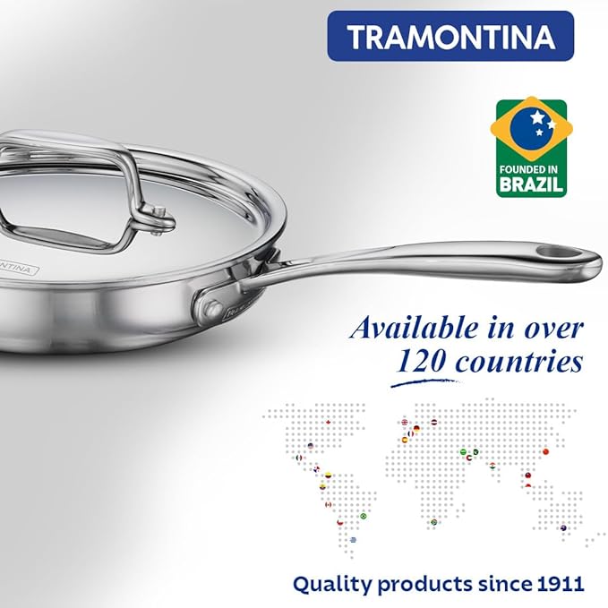 Tramontina Fusao Healthy Triply Ceramic 24cm Frypan with SS 304 lid