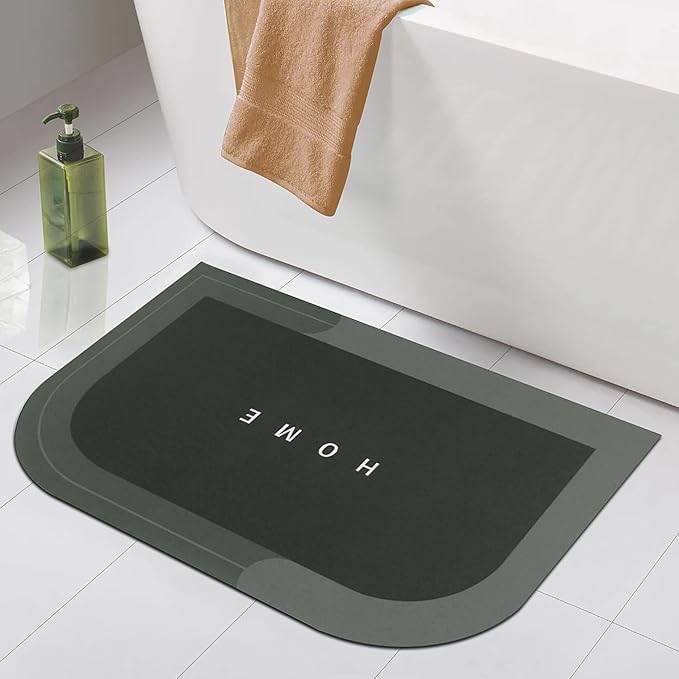Story@Home Silicone Mat Water Absorbent Mats Non Slip Rectangular Shape Mat For Bathroom Charcoal Chic Colour