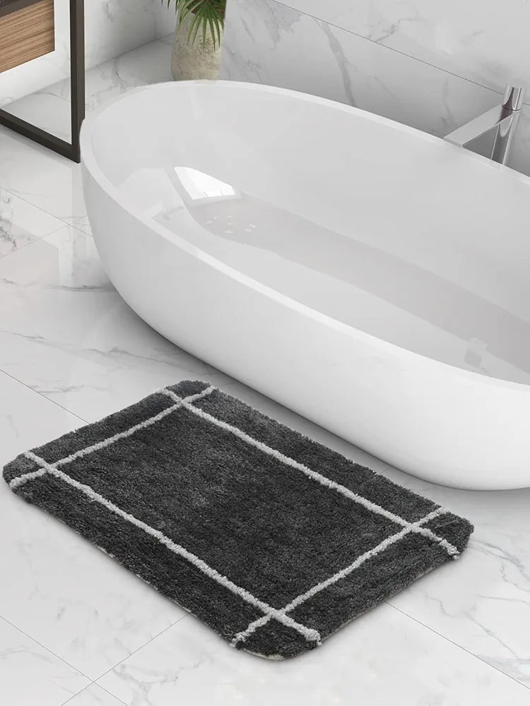 Sashaa World Microfiber Bathmat Colour Charcoal (Pack of 2)