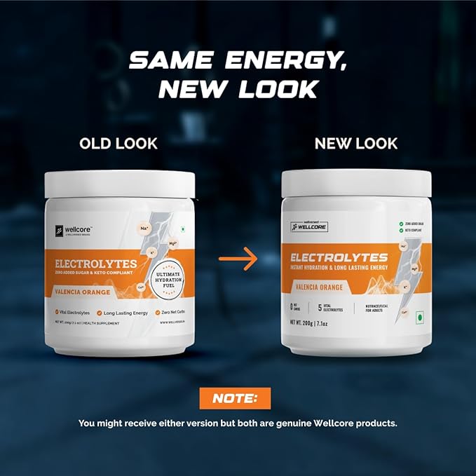 Wellcore-Electrolytes Orange Electrolyte Drink Powder - 200 gms