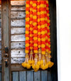 Plastic Cotton Handmade Artificial Marigold Flower Garland Long Genda Phool Toran