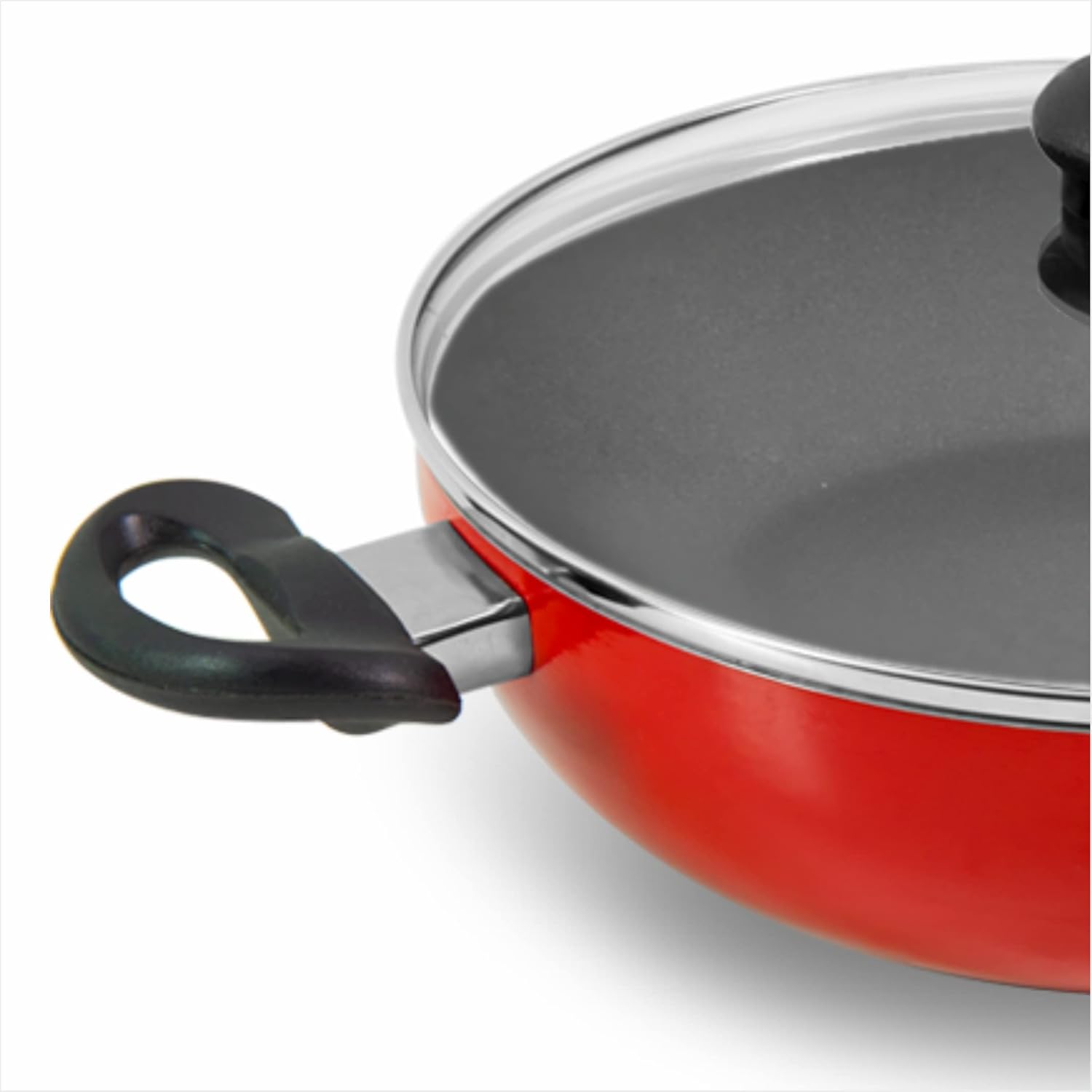 Butterfly Coral DLX Granite Non Stick Kadai with Glass Lid | Premium Virgin Aluminium | Induction Base