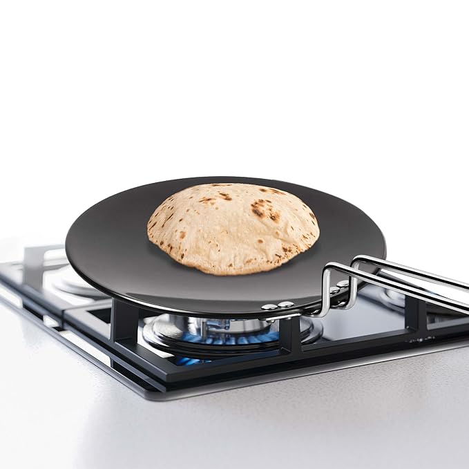 Milton Pro Cook Hard Anodized Tawa, 28 Cm, Dark Grey - 1600 gms