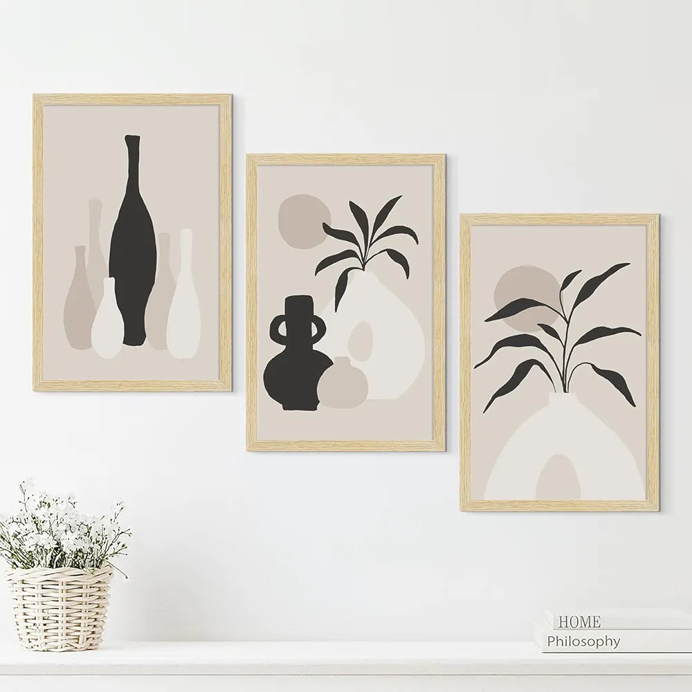 ArtX Paper Flowers Boho Wall Painting Set Of 4