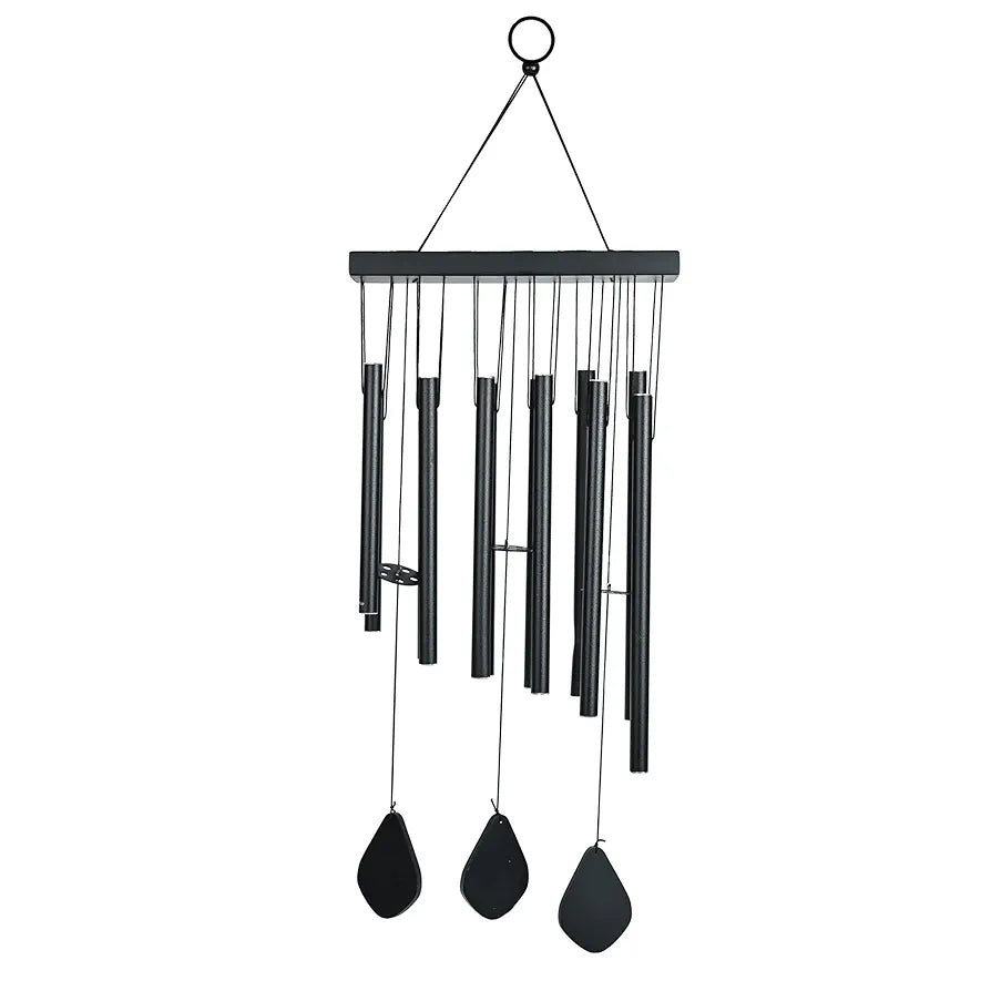 Zaicus Wind Chime Black 12 Pipe Wind Chime-027