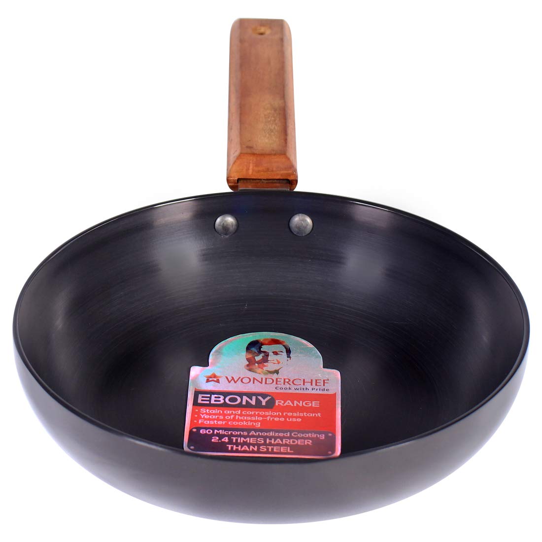 Wonderchef Ebony Non-stick 20 cm Deep Fry Pan with Lid with Induction Bottom & Wooden Handle