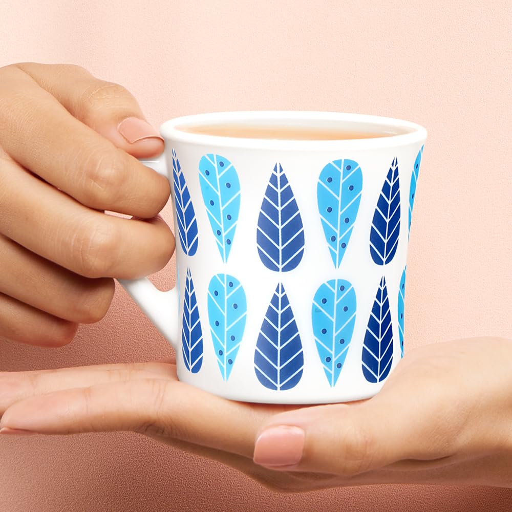 Larah by Borosil Crysta Series Fable Opalware Mug | Set of 6 Tea/coffee Mugs | 210 Ml Each