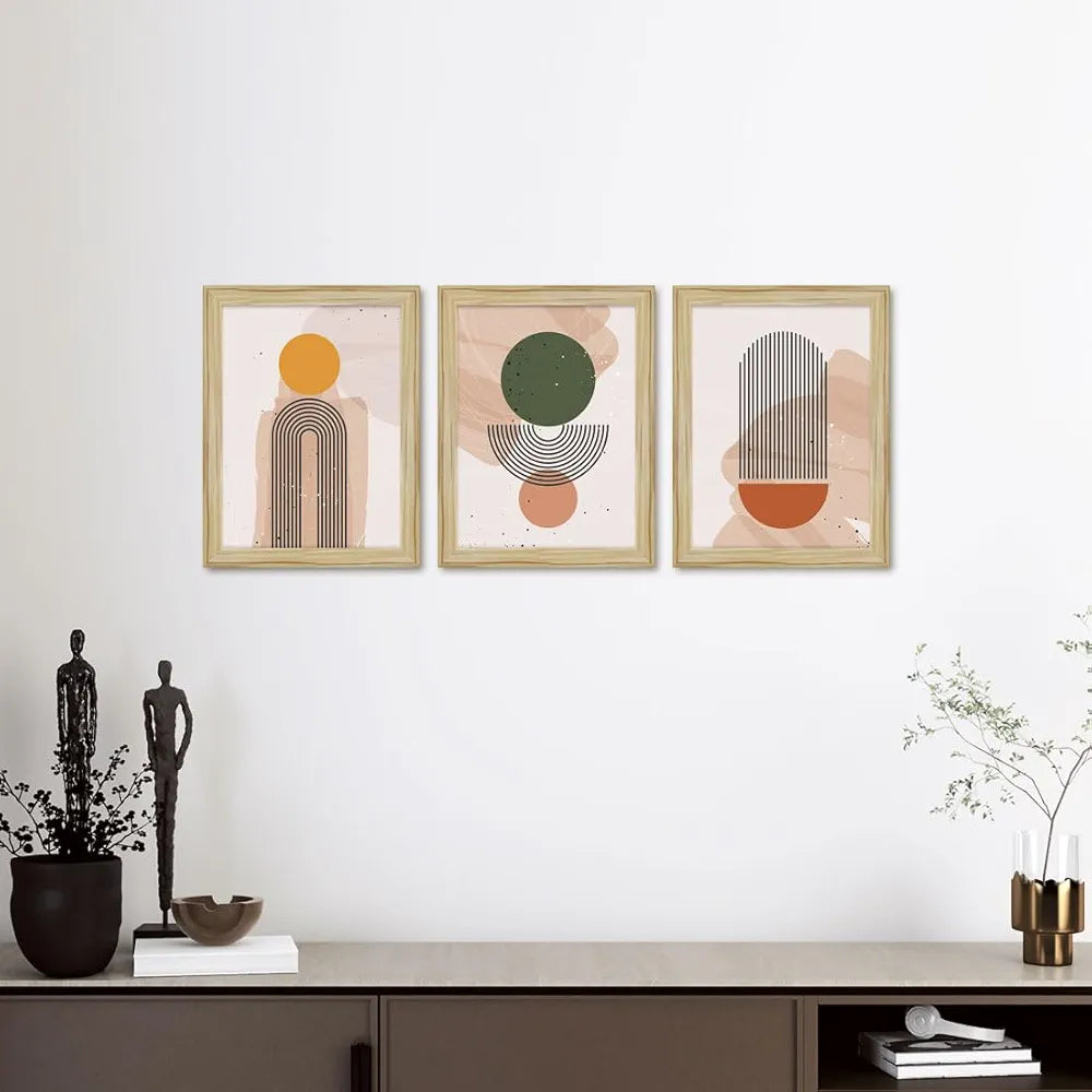 ArtX Paper Abstract Boho Wall Painting Multicolor Bohemian Set of 3