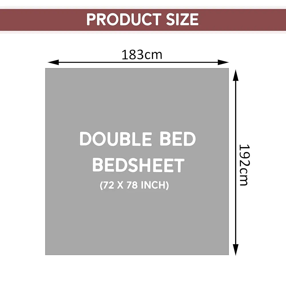 Kuber Industries Cotton Fitted Bedsheets For Double Bed With 2 Pillow Covers Brown