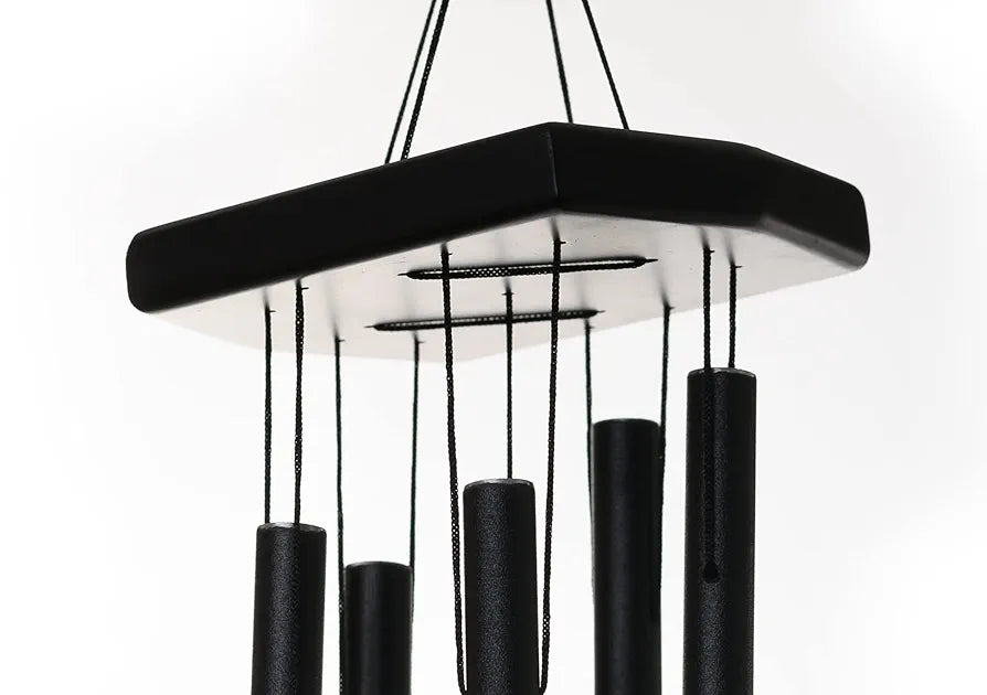 Tej Gifts Feng Shui Metal Wind Chime with 5 Black Pipes