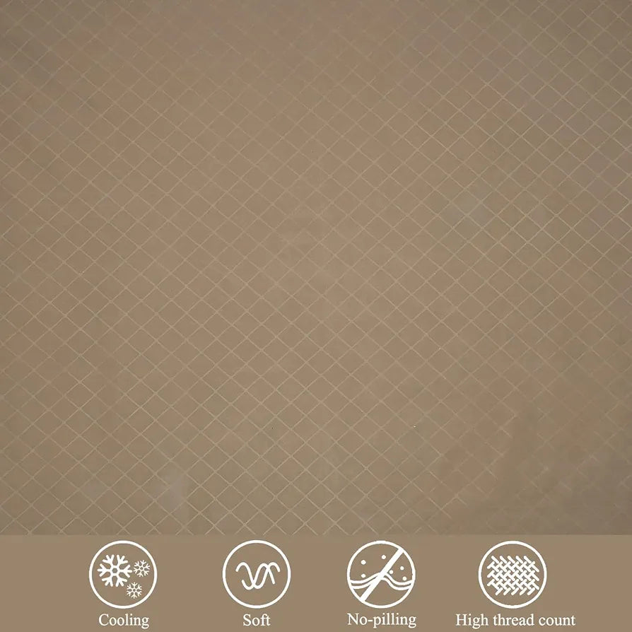 Fresh From Loom King Size BedsheetMicrofiber Rotary Printed With 2 Pillow Covers 144 TC Dark Beige Barfi