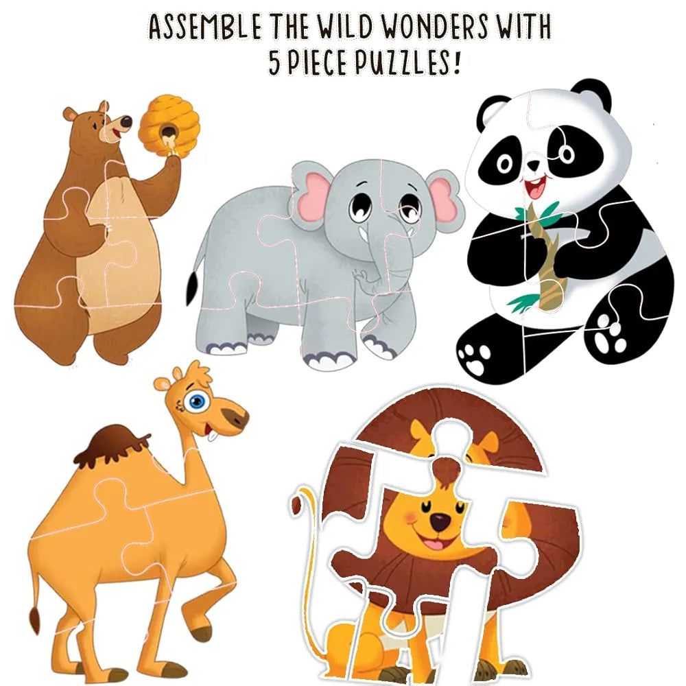 The Book Tree Animal Puzzle for Kids - 60 Piece Animals Jigsaw & Toddler Puzzles with 1 Board Book,Educational Toy for Cognitive Development | Fine-Motor Skills | Age 2+ by Majestic Book Club