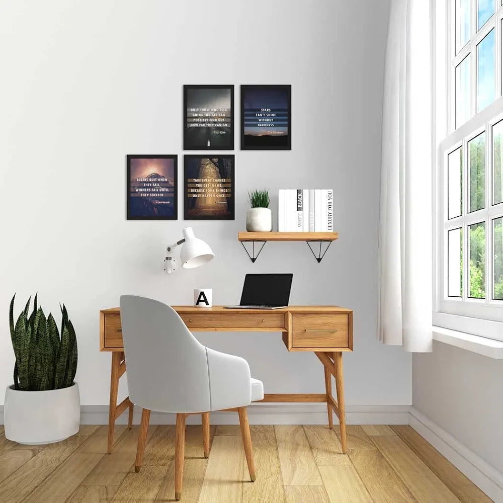 ArtX Paper Motivational Quotes Only those who Risk Wall Art Painting Framed Set of 4