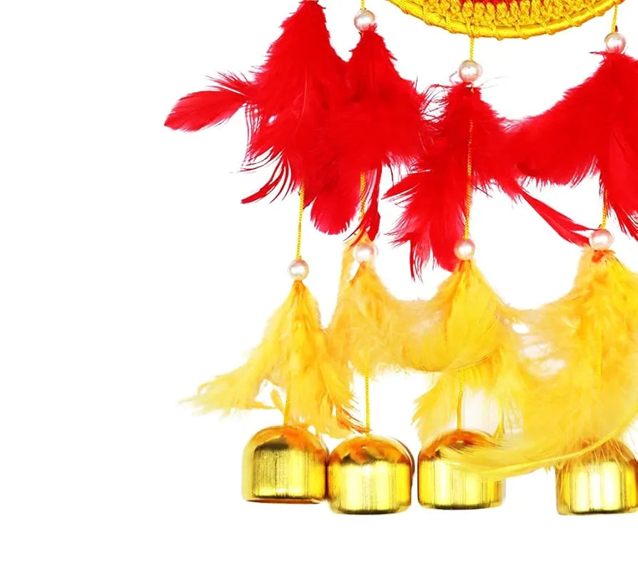 Wind Chime 5 Bell Dream Catcher Orangr Yellow
