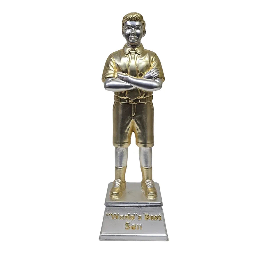 Gold Art India Best Son Figurine Gold & Silver Plated Matte