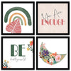 Kotart You are Enough Wall Painting with Frame for Room Set of 4