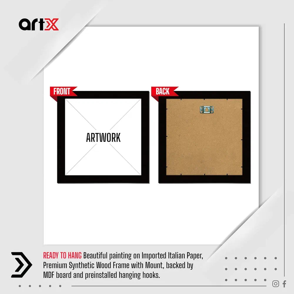 ArtX Paper Inspirational Smile Quote Wall Art Painting Set of 4