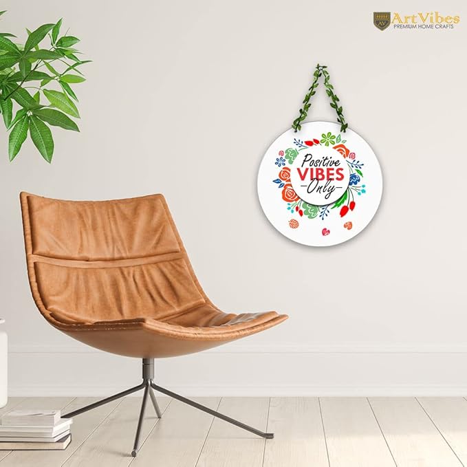 Artvibes Positive Vibes Only Wall Hanging for Home | Decoration Art Piece