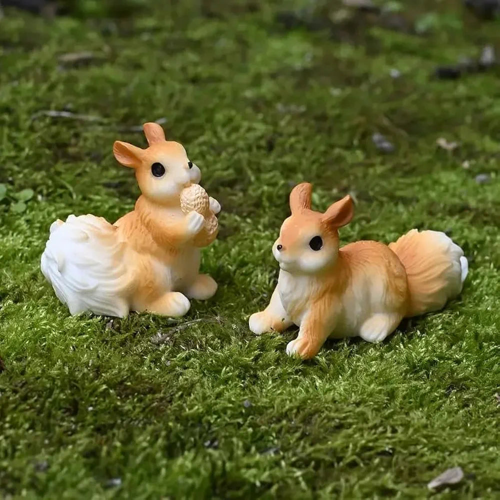 Satyam Kraft Resin 1 Set  Squirrel Miniature Figurines Showpiece