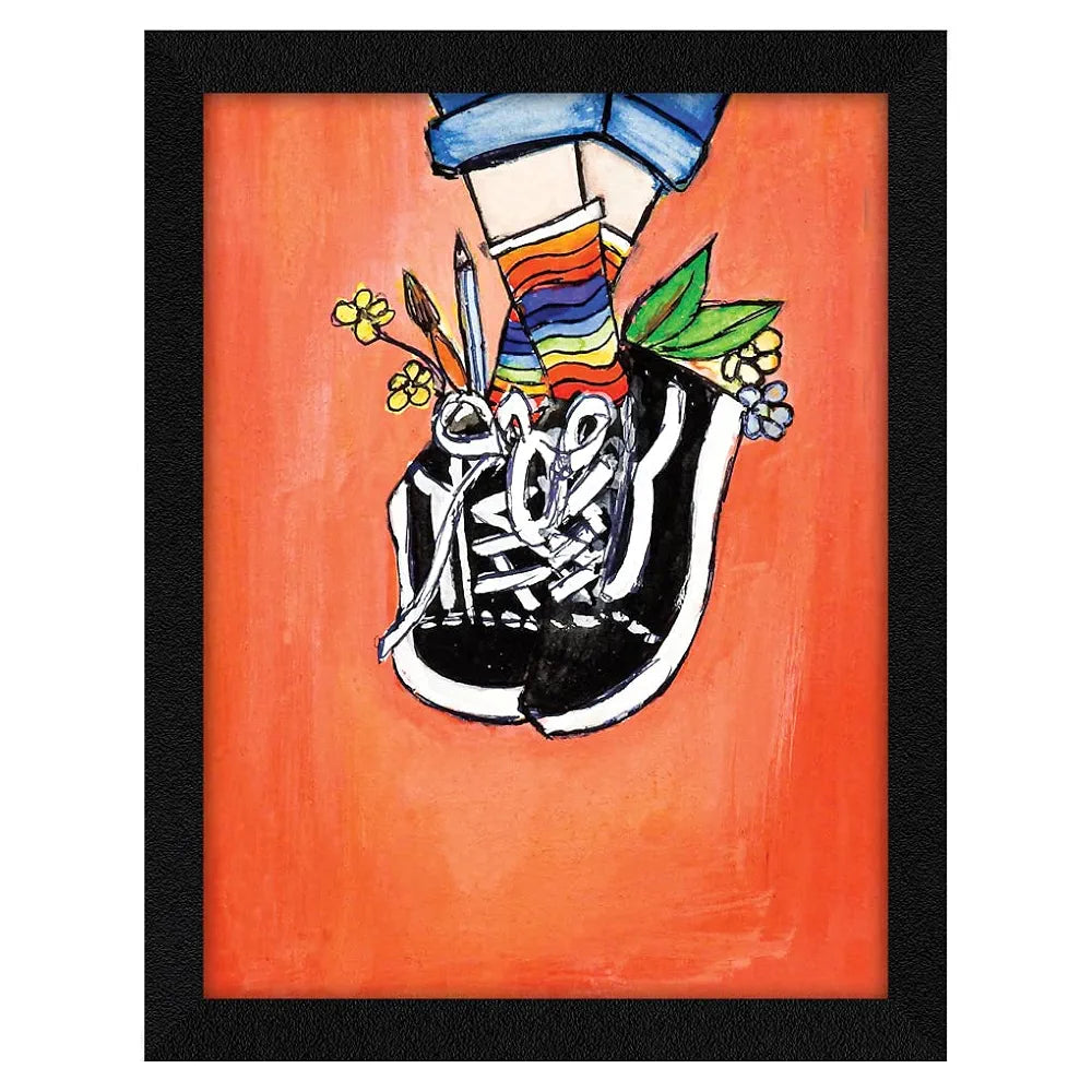 ArtX Paper Artist's Happy Shoes Frame Wall Art Painting