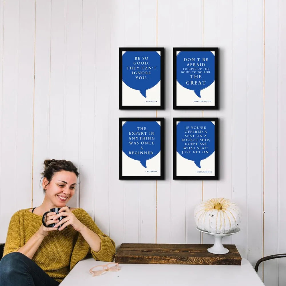 ArtX Paper Business Sales Marketing Motivational Quotes Wall Frames AXF00181-MOT Set of 4