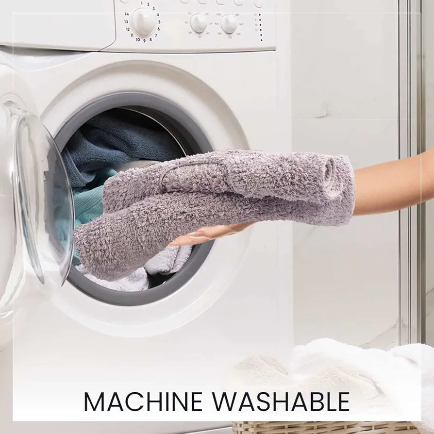 Sashaa World Solid Anti-skid Cotton Bathmat And Contour Set For Bathroom Colour Lilac (Pack of 2)