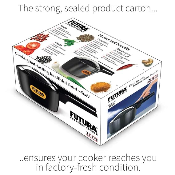 Hawkins Futura 2 Litre Pressure Cooker Hard Anodised Inner Lid Pressure Cooker Small Cooker Black