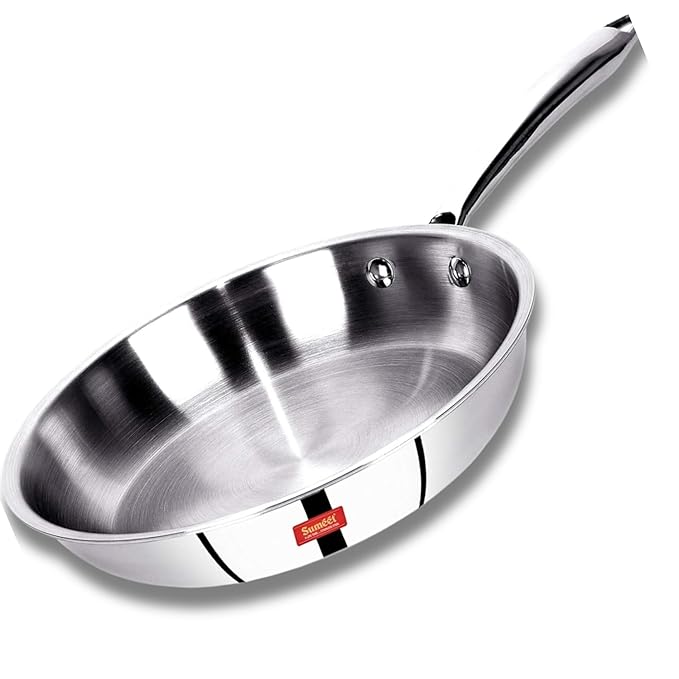 Sumeet Cook Smart TriPly SAS Steel-Aluminium Steel 3 Layers Fry Pan 1 Ltr - 20Cm