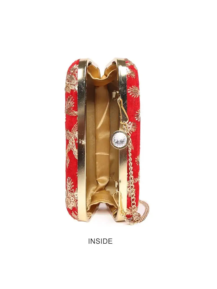 Astrid Handmade Macrame Flap Over Sling Bag For Girls And Women Colour Red