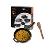 Human Hydro Pre-Seasoned Cast Iron Fry Pan 25cm (10 Inch) with Wooden Spatula Naturally Nonstick Gas Induction
