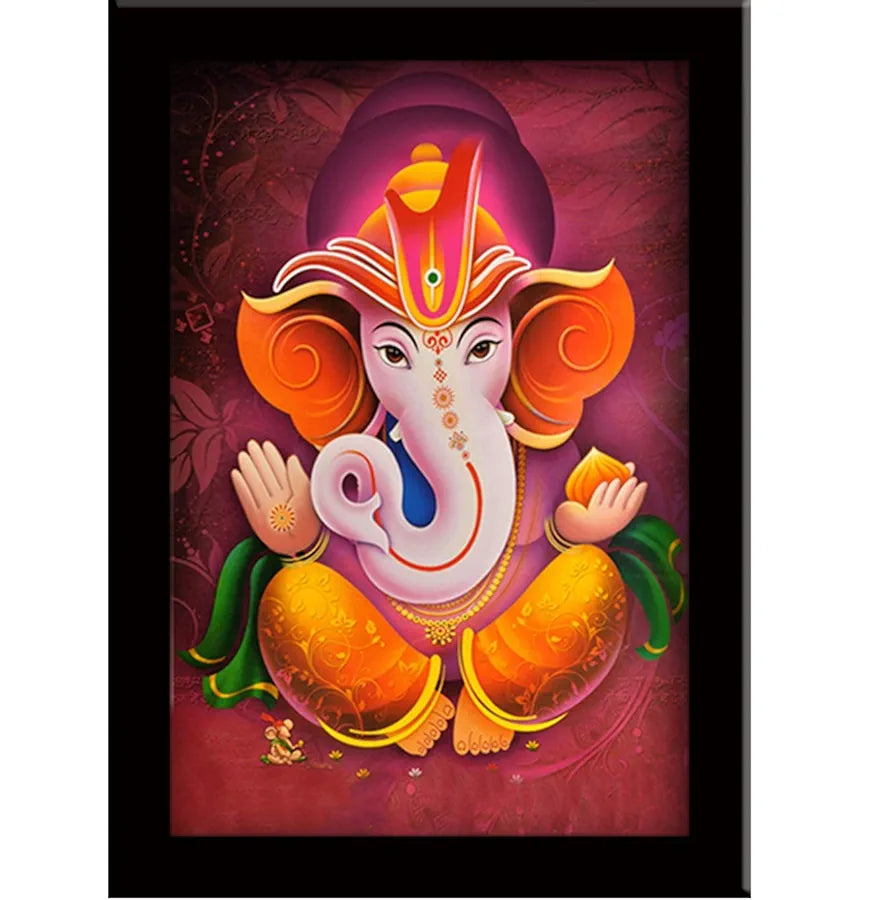 Lifehaxtore Ganesha Art Framed painting Laddu Ganesha