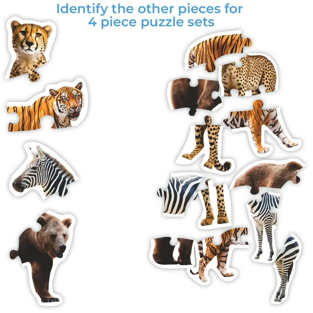 Toykraftt Jungle Animal Puzzles for Kids Aged 3 to 5 Year Olds| 4, 5, & 6 Piece Puzzles for Toddlers