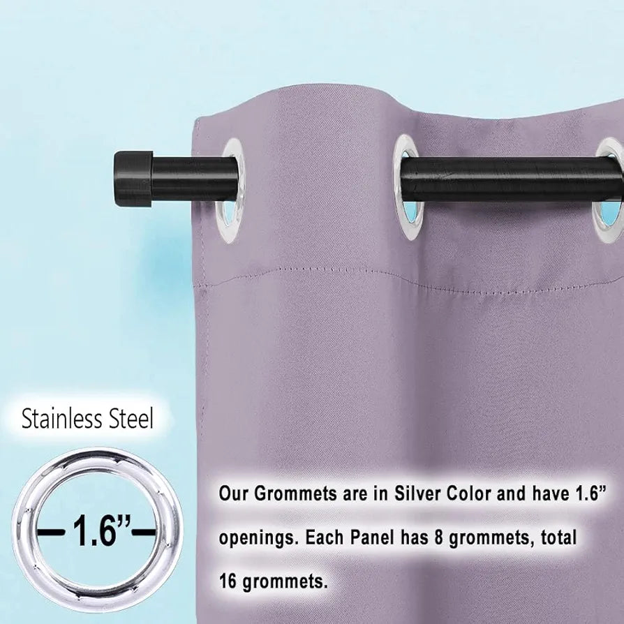 Cloth Fusion Blackout Door Curtains 7 Feet Long Set of 2 Lilac Colour