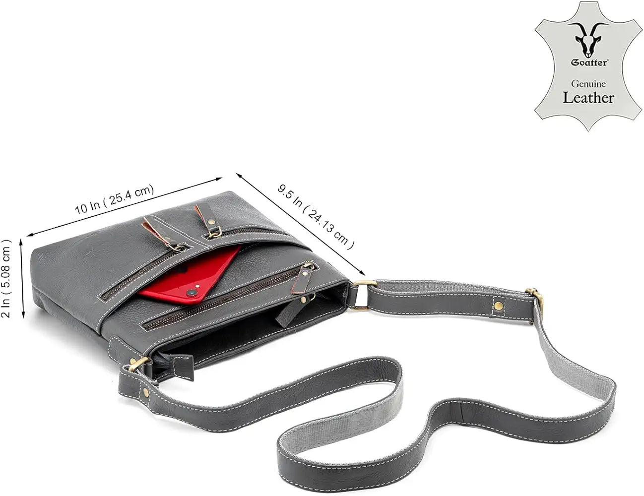 Goatter Genuine Soft Leather Multi Pocket 10