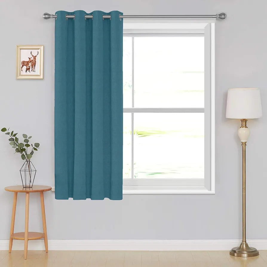 Divine Casa 5 Feet Premium Velvet Blackout Curtain Luxurious Thermal Insulated Noise Reducing & Room Darkening Single Panel Colour Turquoise (Pack of 1)