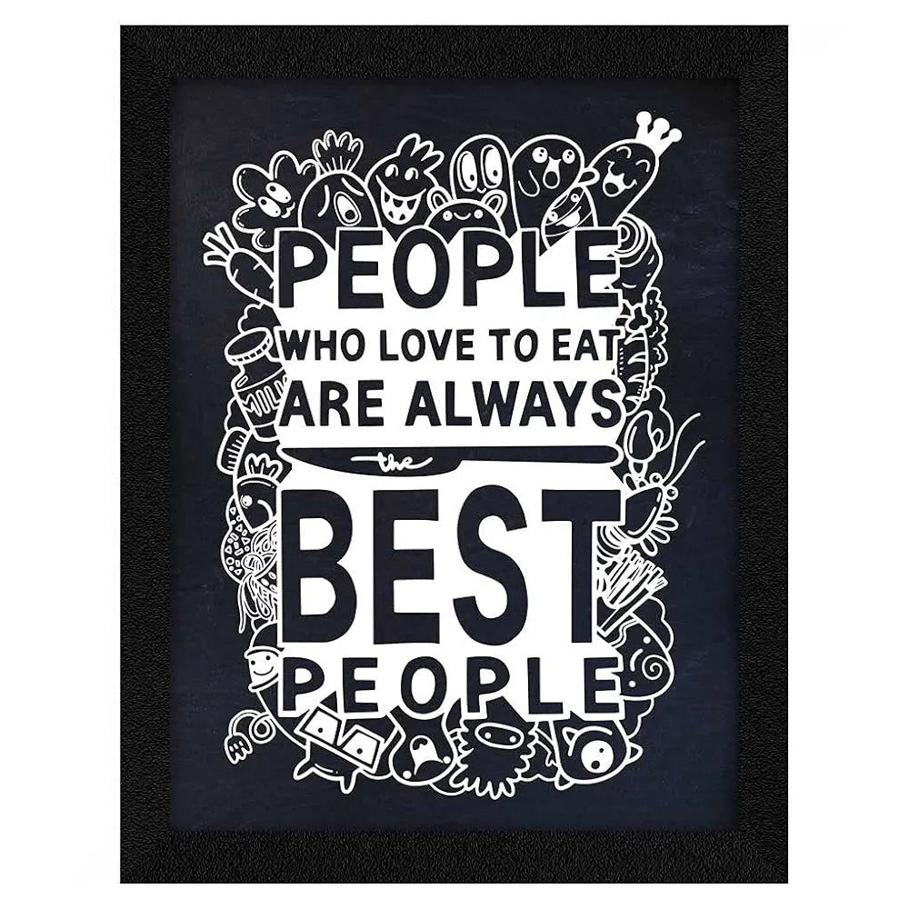 ArtX Paper People Who Love To Eat Food Quote Wall Frame Art Painting