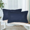 Cloth Fusion Glace Cotton Pillow Cover Set of 2 with Envelope Closure Soft Pillow Navy Blue