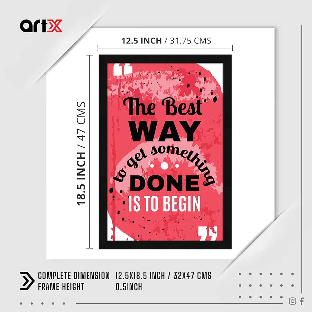 ArtX Paper Motivational Quote The Best Way Wall Frame Art Painting